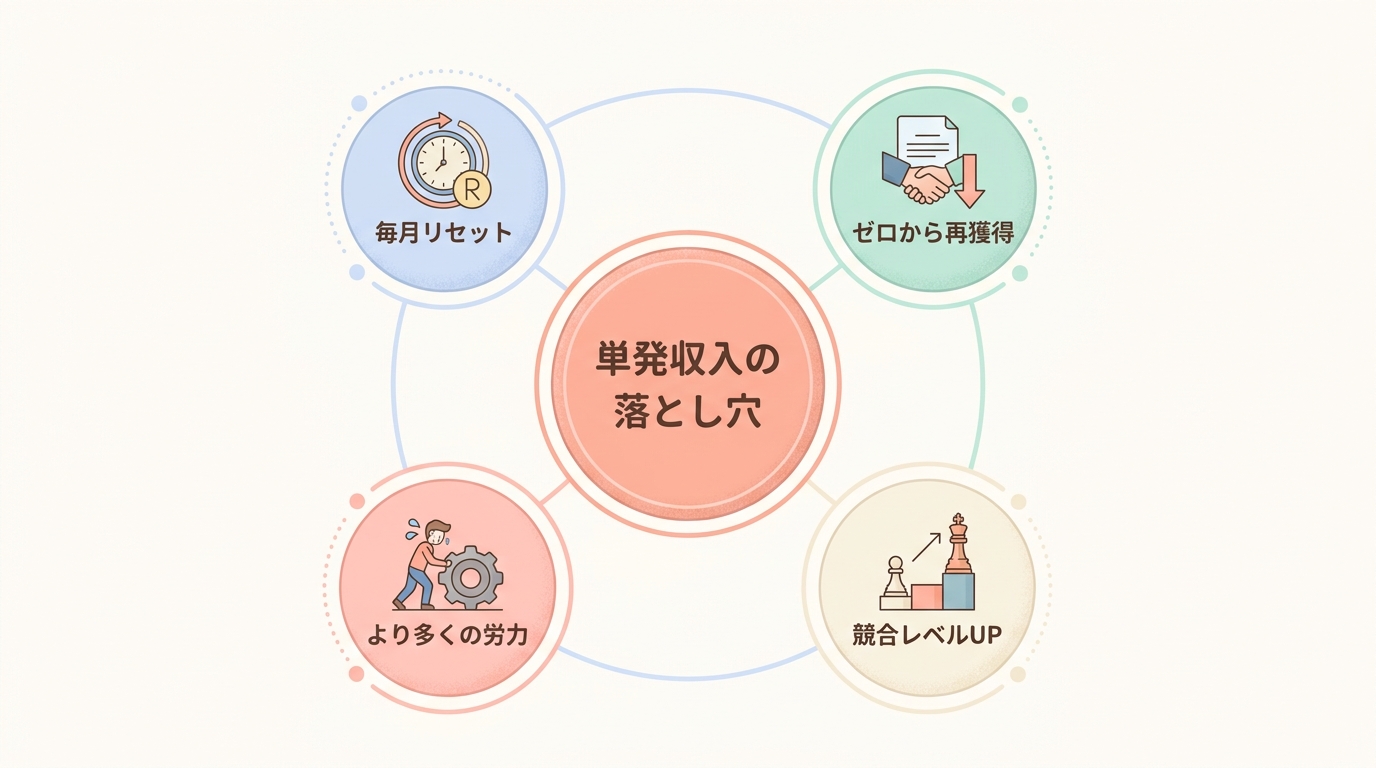 なぜ単発収入だけだと、永遠にラクにならないのか